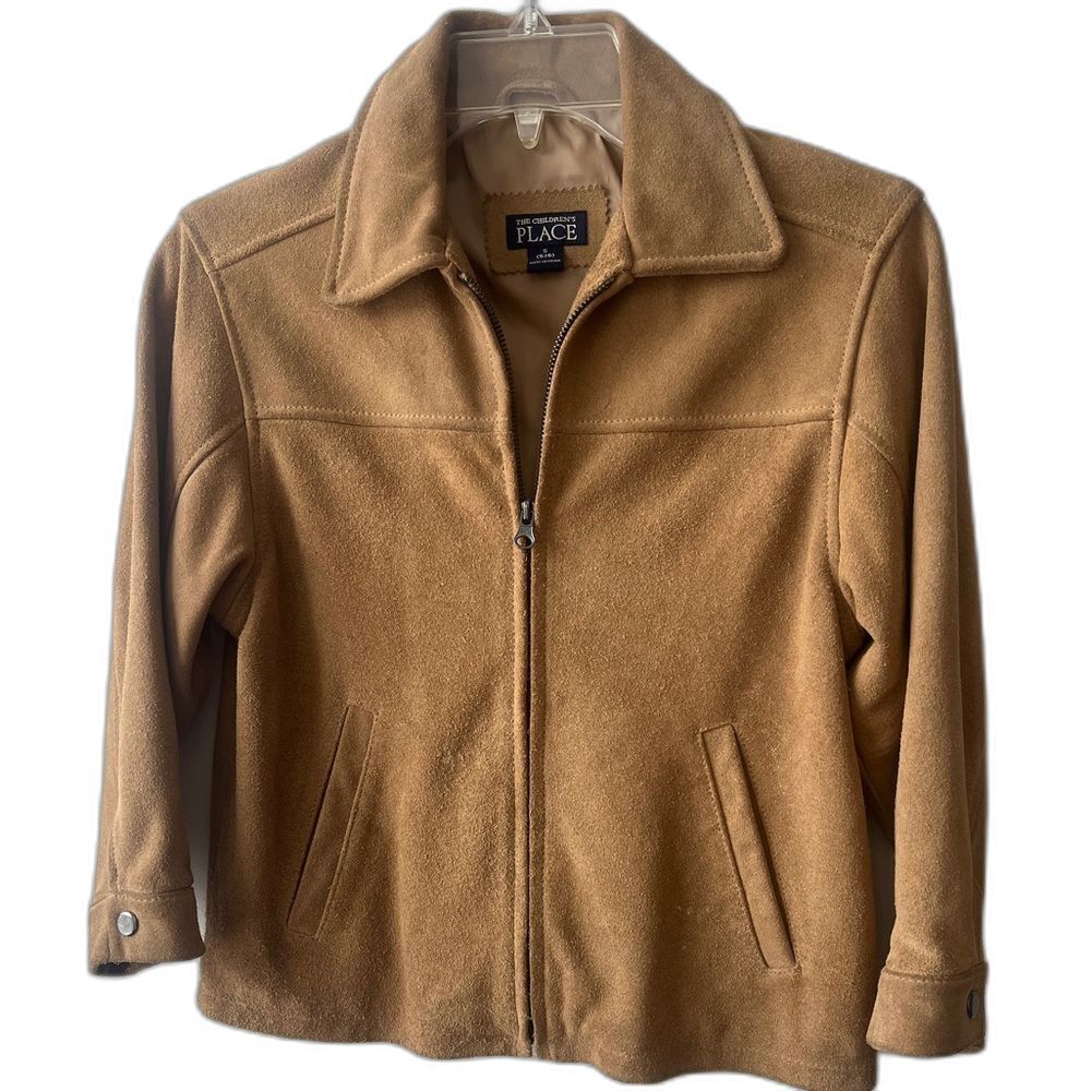VINTAGE Children’s Place suede leather zip up jacket size S 5/6 Preppy